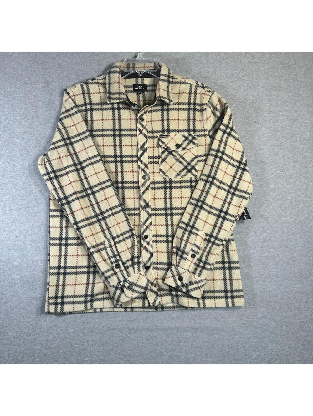Men's O'Neill Icecap Super Fleece Shirt Jacket Tan/Black Size: Small  - NWT